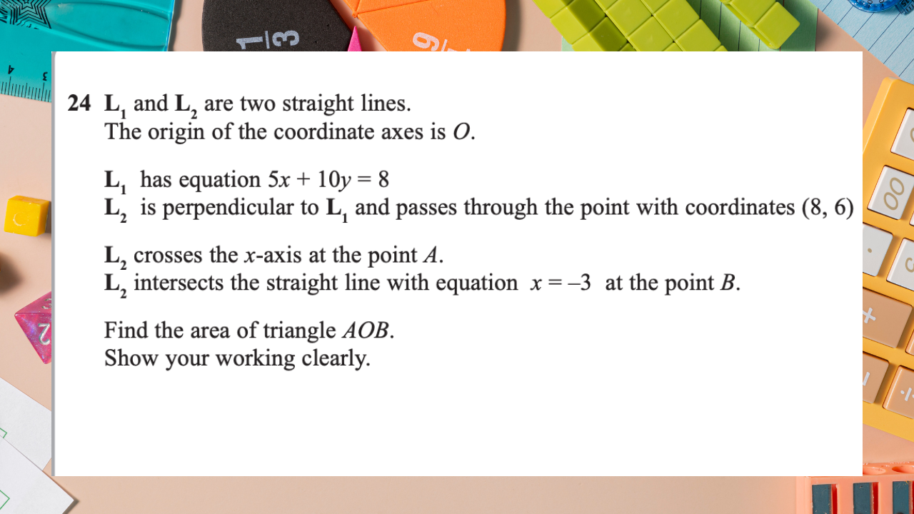 “GCSE Edexcel Past Year Straight Lines Question: Step-by-Step Solution”